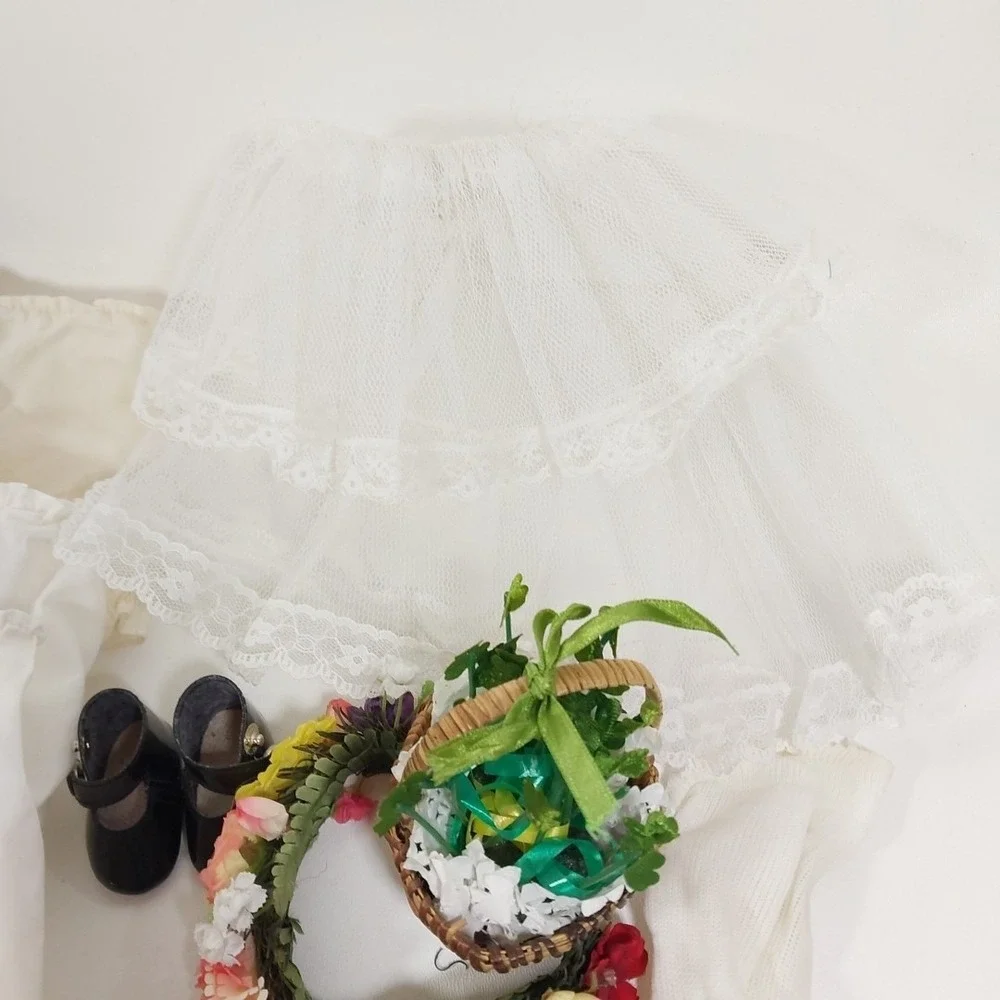 Vtg Lot Doll Clothes Accesories Irish Hawaiian Christening Duck Shoes Headband‎